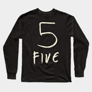 Hand Drawn Letter Number 5 Five Long Sleeve T-Shirt